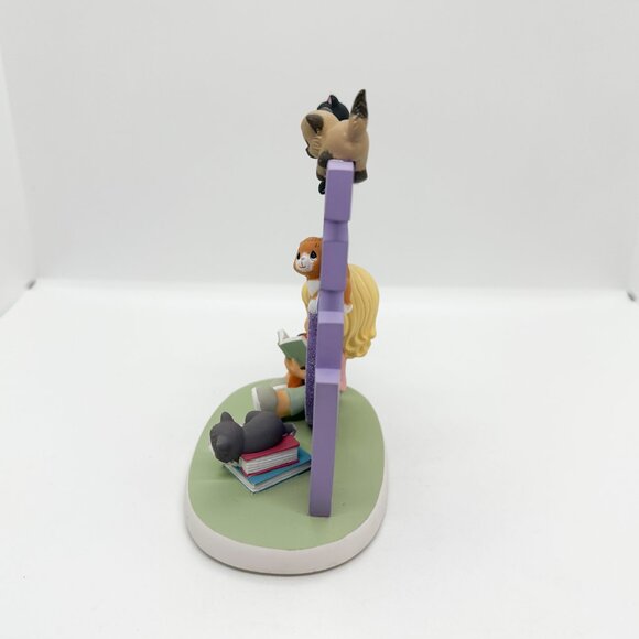 SOLD NIB Hamilton Collection Precious Moments Cat Obsessed Ceramic Figurine - Picture 4 of 7